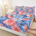 thumbnail image 3 of Homewish Pink Blue Daisy Queen Sheet Sets,Cute Cartoon Floral Flat Sheet,Kawaii Flower Queen Fitted Sheet For Girls Teens,Ultra Soft Home Decor,4-Piece, 3 of 7