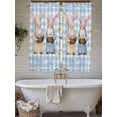 thumbnail image 4 of Easter Gnomes Living Room Curtains 2 Panel, Watercolor Eggs Basket Daisy Spring Blue Plaid Cafe Window Treatment, Extra Long Farmhouse Bedroom Bathroom Kitchen Curtains Drapes 104"x72", 4 of 6