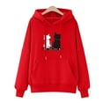 thumbnail image 2 of LEAVINGSUO Womens Tops Clearance under $5 Fall Fashion Women's Winter Hoodie Sweatshirt Pullover Tops Long Sleeved Comfortable Red M, 2 of 6