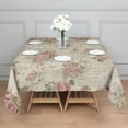 thumbnail image 3 of Pioneer Flower Floral Print Pattern Square Tablecloth,Waterproof Square Table Cover,Wipeable Spillproof Washable Table Cover for Home Kitchen Party Decor 52"x52"(132x132cm), 3 of 6