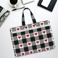 thumbnail image 6 of Pofeuu Heart Black Buffalo Plaid Gingham Print Laptop Bag Carrying - Computer Bag Laptop Case Shoulder Slim Work Travel, 6 of 8