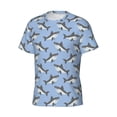 thumbnail image 5 of Vsdgher Party Shark Cute Print Men's Dry Fit Mesh Athletic Shirts Moisture Wicking Tennis T-Shirt Tops, 5 of 9