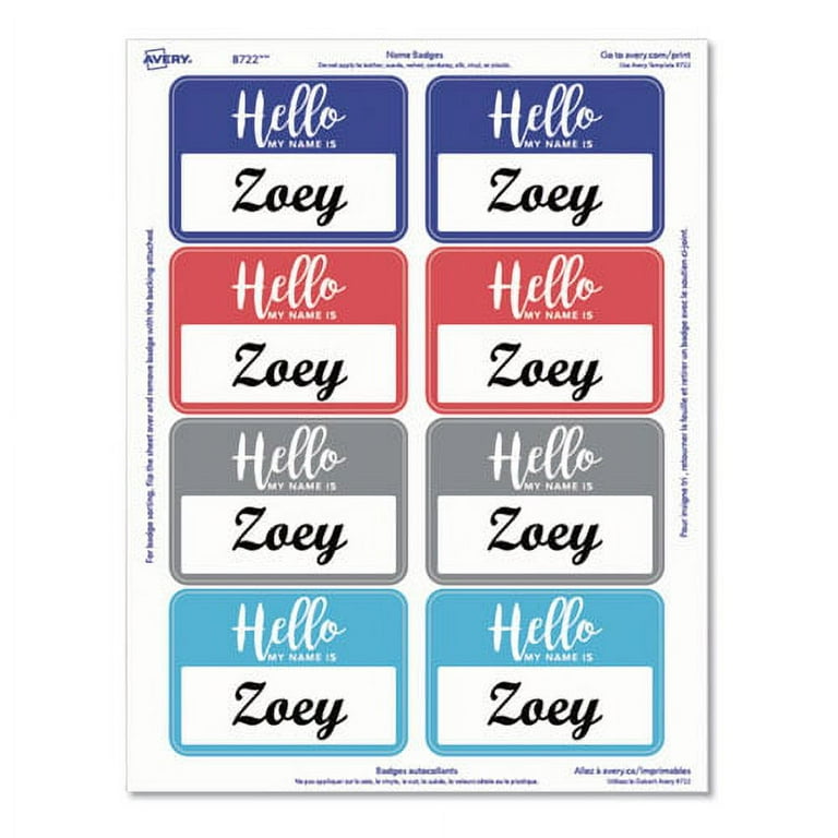 Flexible Adhesive Name Badge Labels, Flexible Adhesive Name Badge Labels,