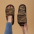 thumbnail image 2 of Taqqpue Women's Fuzzy Slippers Plus Size House Shoes Versatile Striped Double-Size Warm Comfortable Open-Toe Slippers Under 10 for Women, 2 of 7