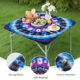 thumbnail image 4 of Colorful Tie Dye Mandala Pattern Square Fitted Tablecloth with Elastic Edge,Square Table Cover,Washable Elastic Table Cover for Home Kitchen Party Decor 34"x34", 4 of 6