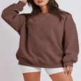 thumbnail image 3 of Women’s Oversized Sweatshirts Long Sleeve Solid Color Pullover Tops, 3 of 6