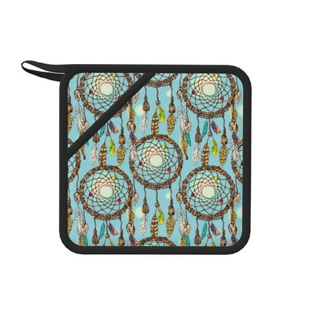 

Lukts Boho Dreamcatcher 1 for Silicone Anti-hot Mats - Heat Resistant for Kitchen Counter Dish Drying Mat Silicone Trivets Hot Pads for Kitchen Counter