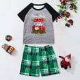 thumbnail image 5 of Awdenio Kids Christmas Pajamas for Family Xmas Matching Sets Short Sleeve Shirts and Plaid shorts Santa Christmas Tree Sleepwear Two-piece Sets, 5 of 7