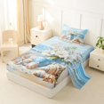 thumbnail image 2 of jejeloiu Coastal Floral Vase Twin Sheets,Seashell Beach Scene Bedding For Boys,Blue Beige,3 Pieces,1 Fitted Sheet and 1 Pillowcase, 2 of 6