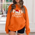 thumbnail image 3 of Gibobby Sudaderas navideñas Sudadera con capucha estampada navideña holgada para mujer con mangas hasta los hombros(Naranja,M), 3 of 4