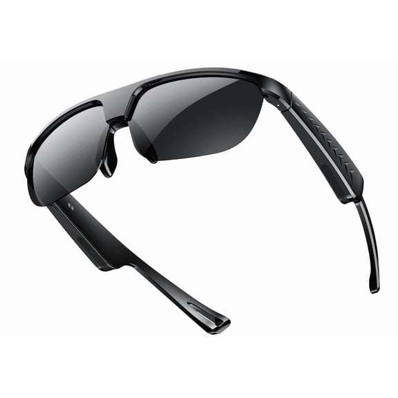 Bluetooth Glasses with Bluetooth Speaker-No Camera Smart Glasses UV Protection Polarized Sunglasses,Touch Control,Open Ear Headphones for Athletic & Outdoor, Unisex (Black Lens)
