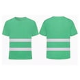 thumbnail image 3 of Nyeemya Men Hi Vis Shirt High Viz Visibility Reflective Safety Short Sleeve T-Shirt Tops Vest Green M, 3 of 5