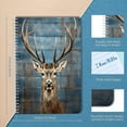 thumbnail image 2 of Spiral Notebook,College Ruled Journal,8.26" x 5.71" 50 Sheets/100 Pages,2 Pack - Large Stag Head Portrait on White Wooden Planks, 2 of 7