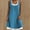 Blue, variant on Women's Casual Sleeveless Two-piece Loose Skirt