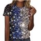 thumbnail image 2 of Fiudx Ofertas Flash Del Día Solo En Línea Camiseta Informal de Manga Corta con Cuello Redondo y Estampado a La Moda para Mujer, 2 of 4