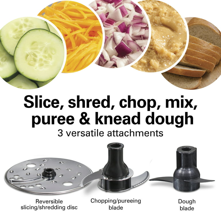 Hamilton Beach Food Processor & Vegetable Chopper for Slicing, Shredding,  Mincing, and Puree, 10 Cups - Bowl Scraper, Stainless Steel