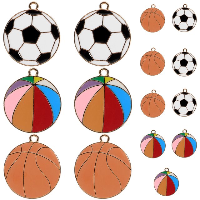 unbranded 15Pcs Alloy Sports Ball Pendants for DIY Jewelry Making Birthday Christmas Festival Decor