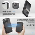 thumbnail image 3 of JEEHOOD Case For Apple iPhone 14, RFID Blocking, PU Leather,Compatible With MagSafe Detachable 2 In 1 Wallet With Built-in Push Card Holder,Kickstand Magnetic Protective Cover,Black,For iPhone 14, 3 of 8