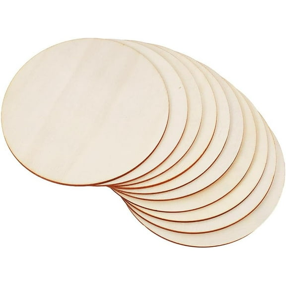 20 Pcs Wooden Unfinished Round Circles 12cm/4.7inch Round Wood Discs Plain Natural Blank Wooden Discs