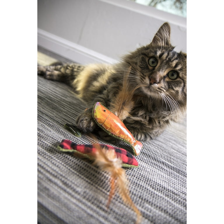 Produktbild von SmartyKat Fish Flop Katzenspielzeug – 3 Stück, Mit Katzenminze Gefüllt, Knisternd, Weich, Für Solo & Interaktives Spiel