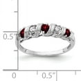 thumbnail image 2 of 14K White Gold 2.75mm Garnet AA Diamond Ring Size 6, 2 of 4