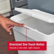 Rubbermaid Kitchen Trash Can, 12.2 Gallon Plastic Touch Top Garbage Bin with Lid, White