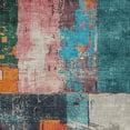 thumbnail image 4 of HomeRoots 623269 10 x 14 ft. Teal, Blue & Orange Abstract Washable Transitional Indoor & Outdoor Rectangle Area Rug, 4 of 9