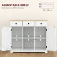 thumbnail image 2 of Homcom Sideboard with Solid Wood Countertop,Modern Kitchen Storage Cabinet,Coffee Bar Cabinet with 3 Drawers,Doors and Adjustable Shelf,Distressed White,White Wood Furniture Dining Servers Sideboards, 2 of 7