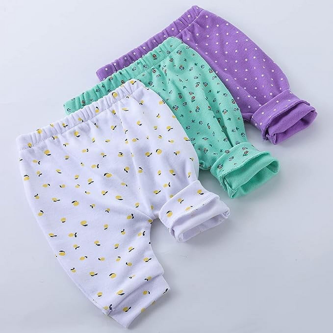 Baby Pants for Girls Soft and Comfy 100% Cotton with Ample Diaper Room 6M, Pack of 10