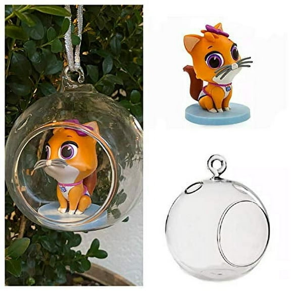ASDF Disney Tots Tiny Ones Transport Service Mia The Kitten Custom PVC Figure in Globe 4" Holiday Christmas Tree Ornament 2pcs Detachable