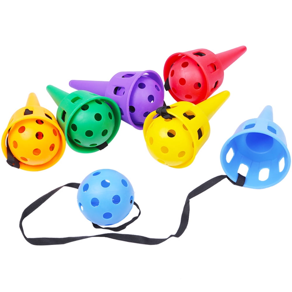 SNNROO Throw and Catch Ball Game Set, Catch a Ball Set, Ball and Cup Kids Hand Eye Coordination Classic Outdoor Game for Yard Lawn Camping Beach, 6 Colors