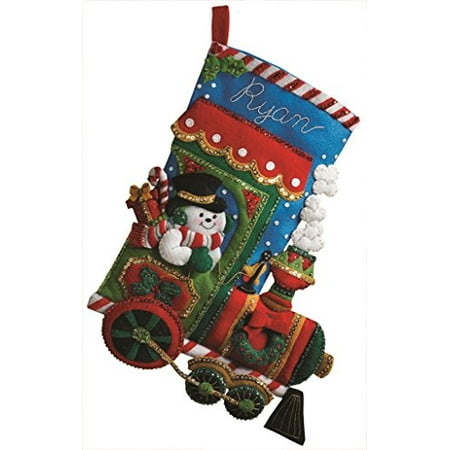 Bucilla Christmas Felt Kits - Bucilla 18-Inch Christmas Stocking Felt Applique Kit, 86147 Candy Express