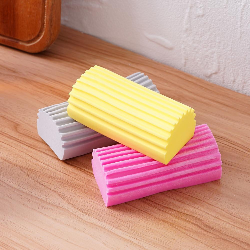 2pcs Damp Duster Reusable Cleaning Sponge, Dusters For Cleaning Blinds,  Glass, Baseboards, Vents, Railings, Mirrors, Window Track Grooves (Yellow)