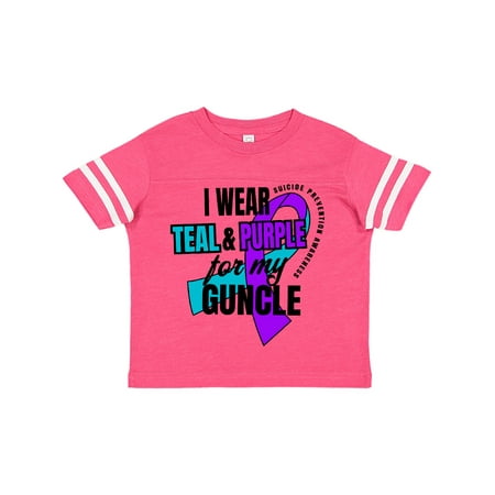 

Inktastic Suicide Prevention I Wear Teal and Purple for My Guncle Gift Toddler Boy or Toddler Girl T-Shirt