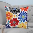 thumbnail image 4 of 20x20 Pillow Covers Set of 2, Ethnic Spring Floral Throw Pillow Covers Decorative Couch Cushion Case, Summer Colorful Botanical Microfiber Square Pillowcases for Bedroom Car Living Room, 4 of 7