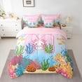 thumbnail image 2 of Feelyou Kawaii Ocean Axolotl Twin Bedding Sets 7-Piece for Teens, Initial H Letter Bedding Comforter Set, Dreamy Marine Animal Reversible Sheet Sets, Breathable Home Decor, 2 of 7