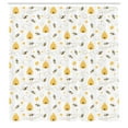 thumbnail image 3 of Ambesonne Bee Shower Curtain, Flying Bugs Hearts Beehives, 69"Wx84"L, Mustard White, 3 of 5