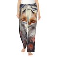 thumbnail image 2 of Goofa Romantic Flower Fox Printed Soft Pajama Pants for Women, Wide Leg Comfy Casual Lounge Yoga Pants-Medium, 2 of 9