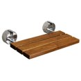 thumbnail image 5 of Clevr 20" Teak Modern Folding Shower Seat Bench Dark Wood Medical Wall Mount, 5 of 8