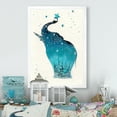 thumbnail image 1 of Designart Elephant Silhouette On Christmas Card Traditional Framed Wall Art, 1 of 4