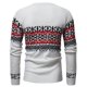 thumbnail image 4 of Hombres Raya O-cuello Manga larga Invierno Tejer Tops Jersey Blusa Suéter Pompotops hdfakjf10280, 4 of 5