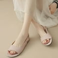 thumbnail image 7 of Fesfesfes Flats Sandals Women's Summer New Buckle Peep-Toe Sandals Color Flat Shoes 9.5(43), 7 of 7