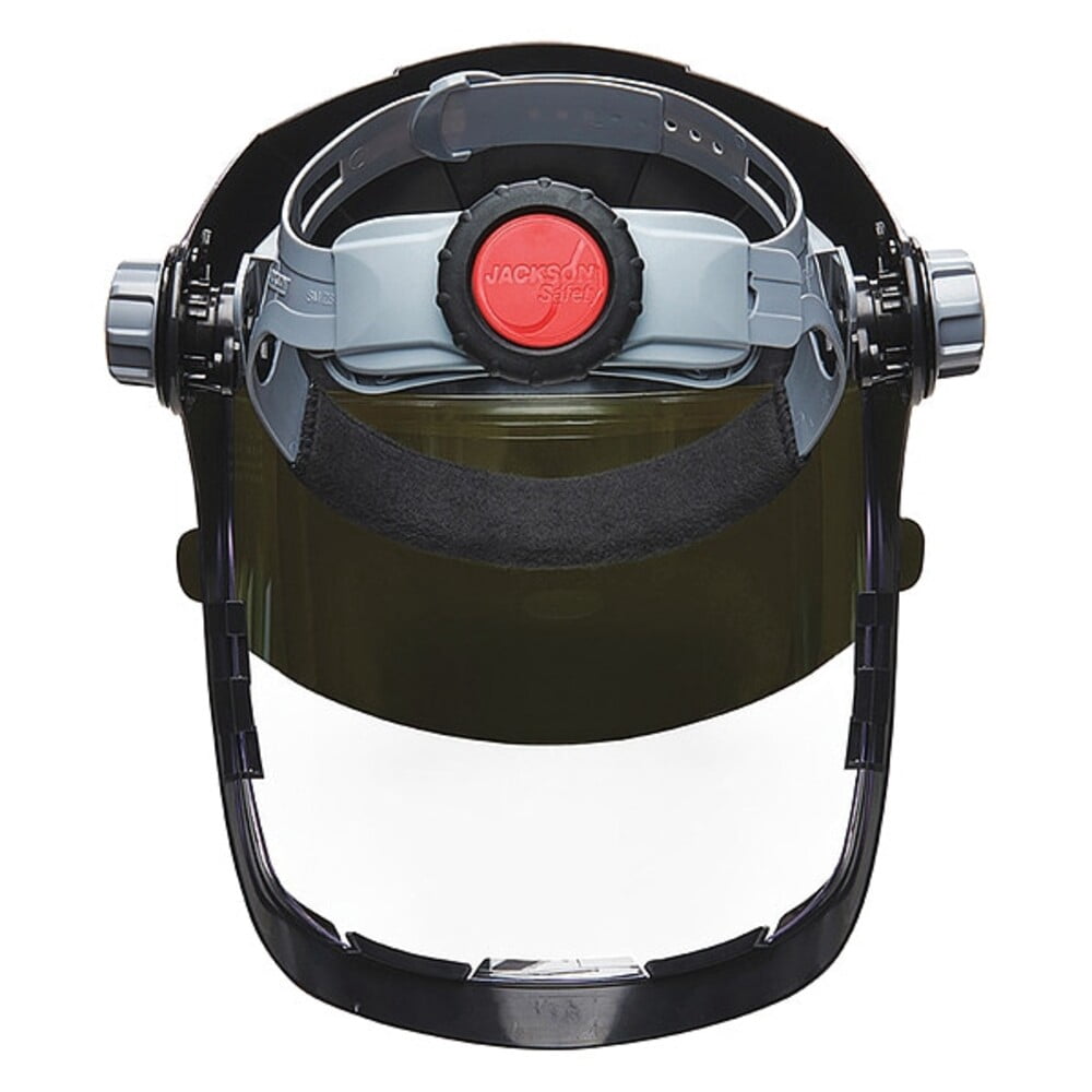 Jackson Safety Face Shield - QUAD 500 Premium Multi-Purpose Series - 9' x 12.125' x 0.060" Window - Clear AF with Shade 8 IR Flip Visor - 370 Speed Dial Headgear