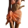 thumbnail image 3 of Fortune Women Mesh Mini Ruffle Skirts Cover Up Candy Color Bathing Skirt Beachwear Wrap, 3 of 5