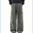 thumbnail image 4 of Baggy Cargo Pants Men Wide Leg Multi Pockets Soft Cargo Pants Durable Breathable Work Pants Casual Outdoor Work Streetwear Outfits Wear, 4 of 7