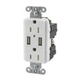 thumbnail image 2 of Diamond Group by Valterra DG61070VP USB Duplex Receptacle with Dual USB Charger - White, 2 of 3