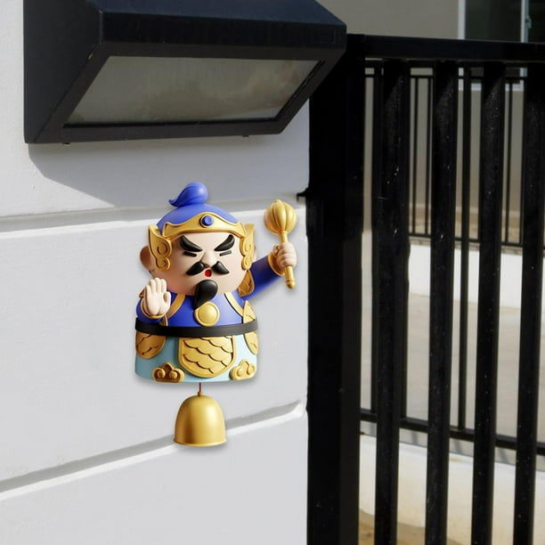 Timbre de puerta para comerciantes, adorno creativo para abrir la puerta, regalo de inauguración de casa, Dios de la puerta para decoración del Festiv Azul