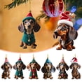 thumbnail image 3 of Inteprter 7 Uds. De acrílico añaden un toque de diversión al árbol de Navidad con decoraciones navideñas de perro salchicha, Ideas de Kits de decoración para fiestas, 3 of 6
