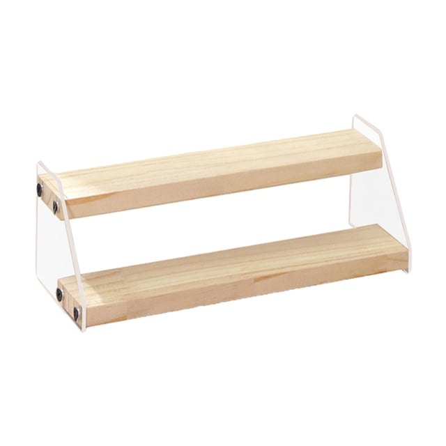 KLKCMS Acrylic Riser Stand Shelf for Figure Toys Display Rack 2 layer 7.9inch width