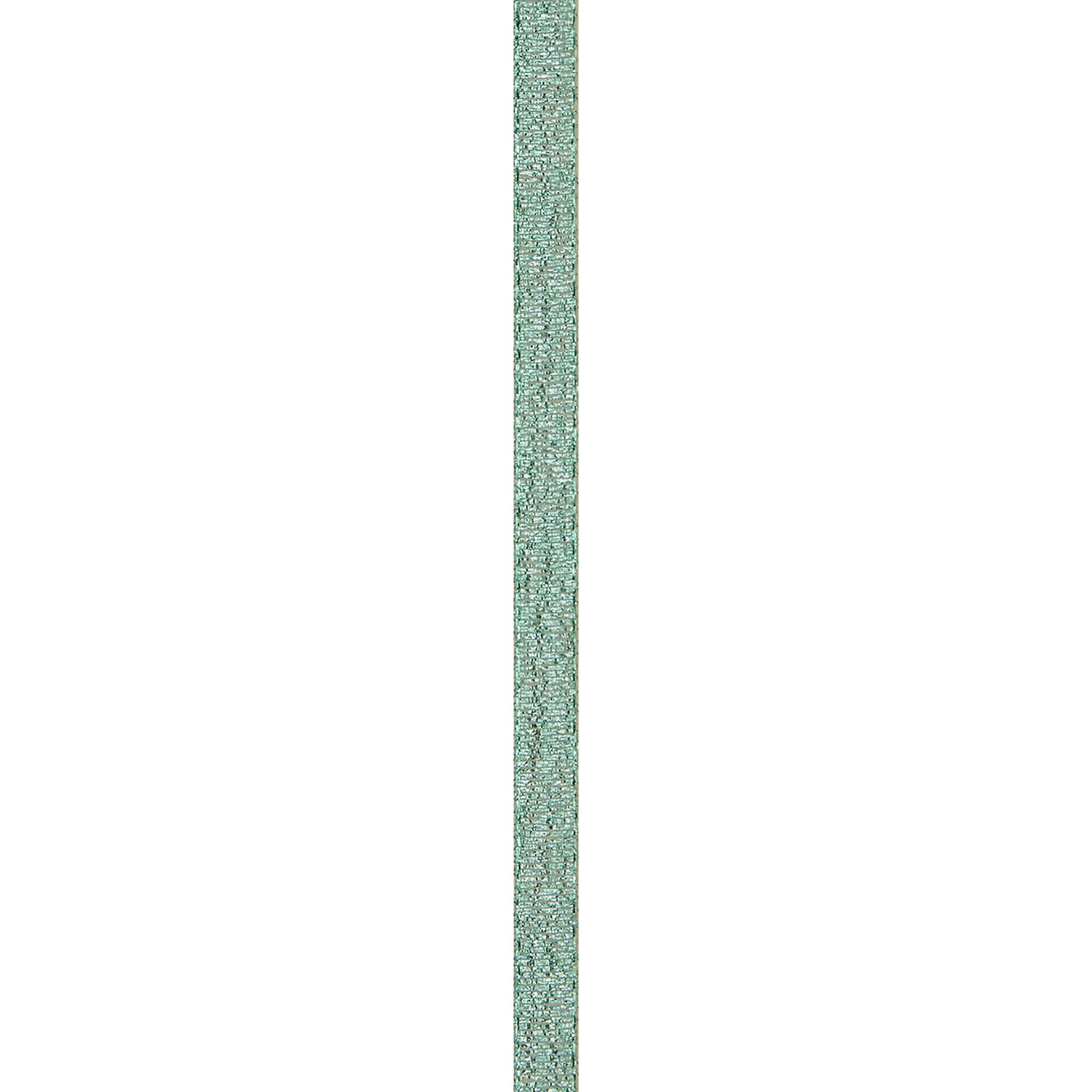 (3 pack) Offray Ribbon, Aqua Blue 3/8 inch Galena Metallic Ribbon, 9 feet